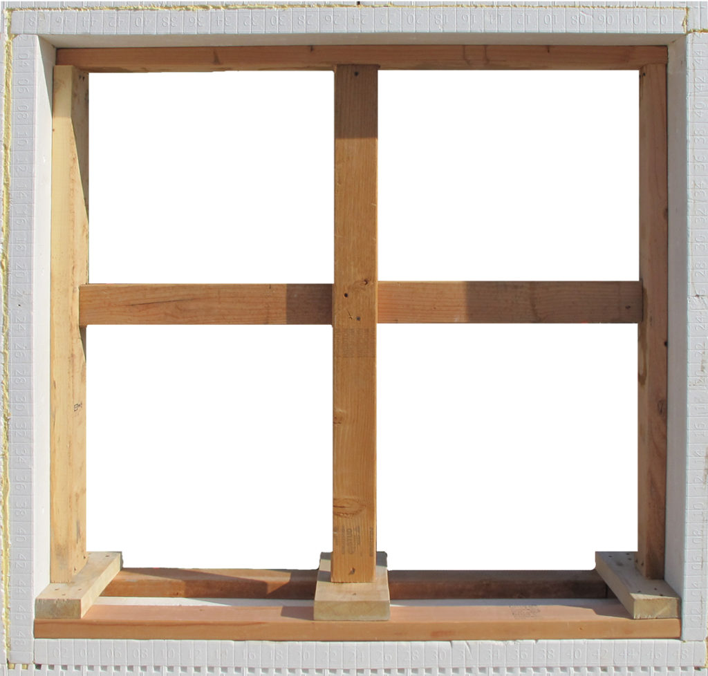 Window opening with BuildBuck bucking and appropriate bracing