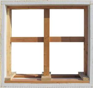 Window opening with BuildBuck bucking and appropriate bracing