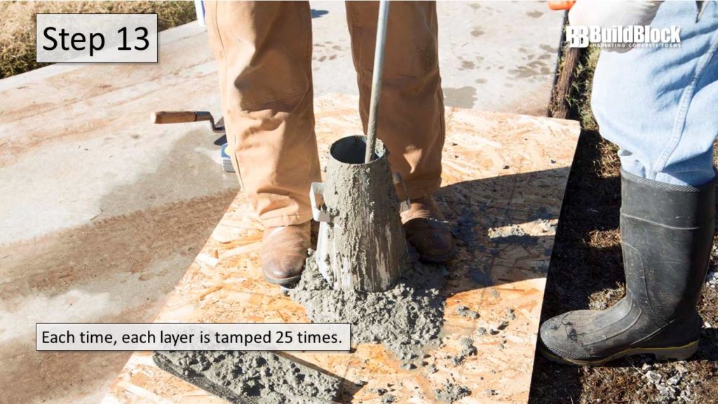 Step 13: Each time, each layer is tamped 25 times.