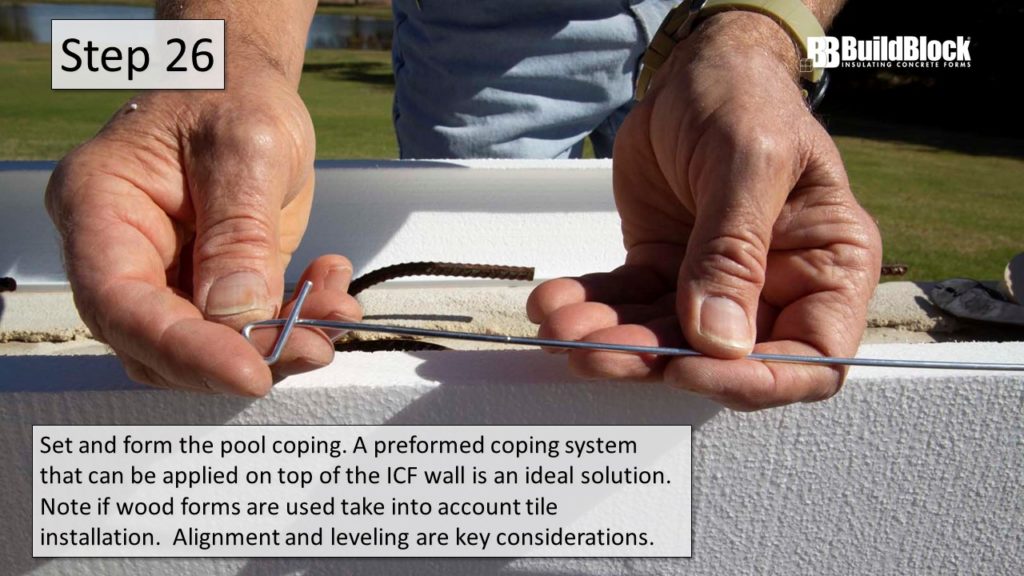 Step 26: Set and Form the Pool Coping - BuildBlock Training Academy