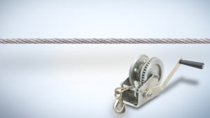 As the winch is tightened the cable grows tight under tension