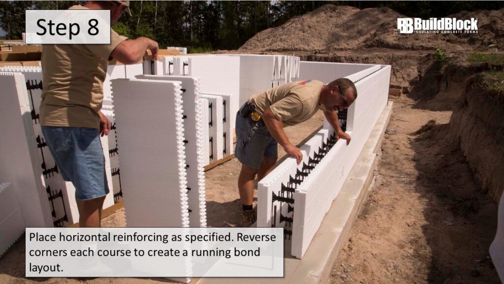 Step 8: Place Horizontal Rebar - BuildBlock Training Academy